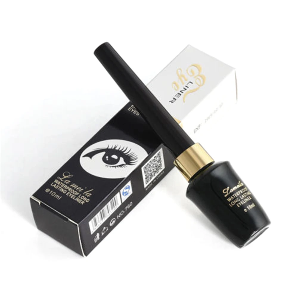 

1 Pc Waterproof Eyeliner 10 Ml Eyeliner Hard Head Quick Dry Sweatproof Not Blooming Eye Cosmetics T1299