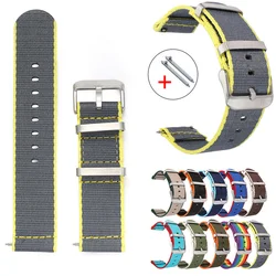 20mm 22mm Nylon Strap For Samsung Galaxy Watch 4/Classic/46mm/Active 2/Gear S3/Amazfit Fabric Bracelet Huawei GT 2/3 Pro Band