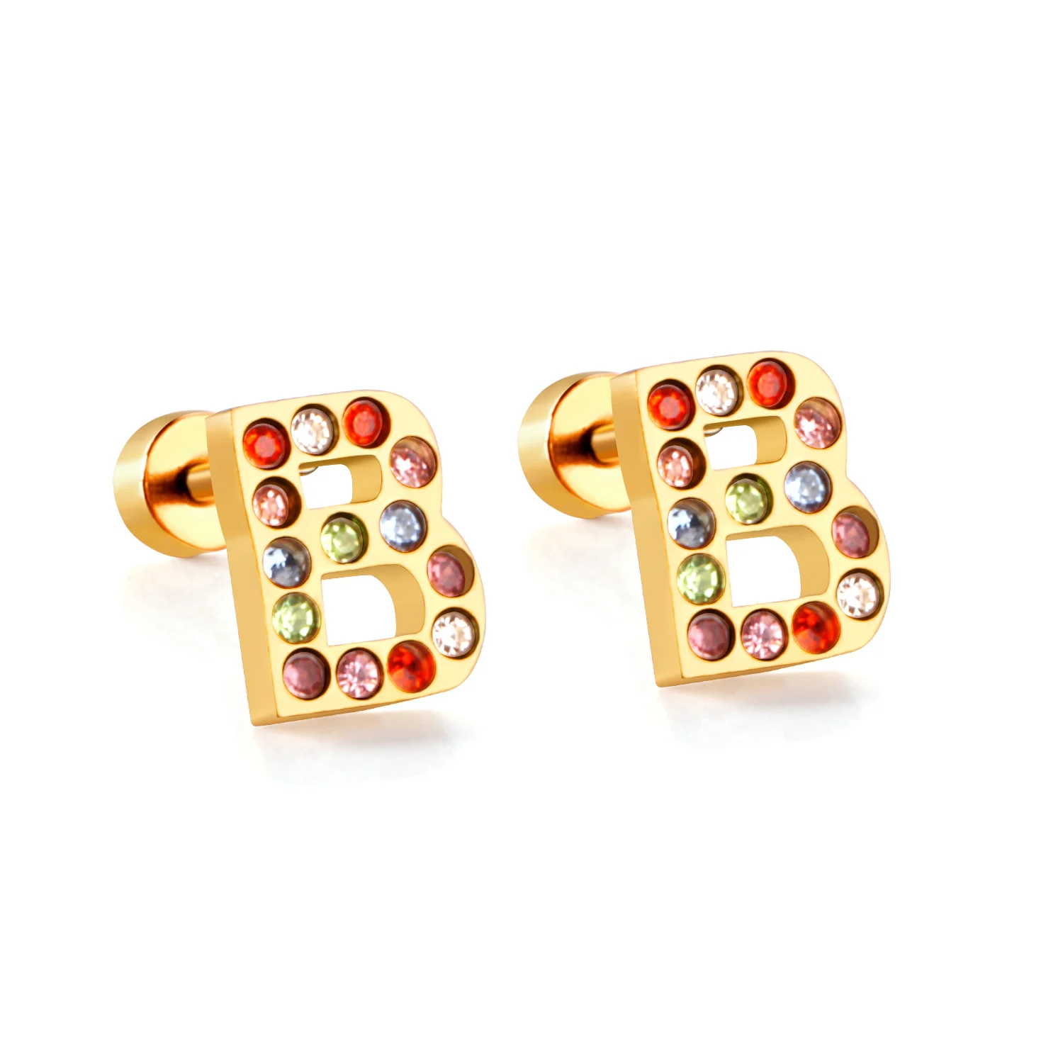 2023 Crystal Earrings for Women Letter Zircon Gold Silver color Fashion Jewelry accessories brinco Gift Wholesale