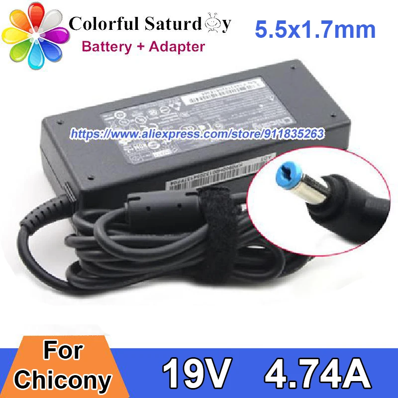 CHICONY A10-090P3A Laptop Adapter 19V 4.74A 90W For ACER Travemate P643 VN7-572G-76UW Z3 715 V5-472G 4752G For COMPANION SC782