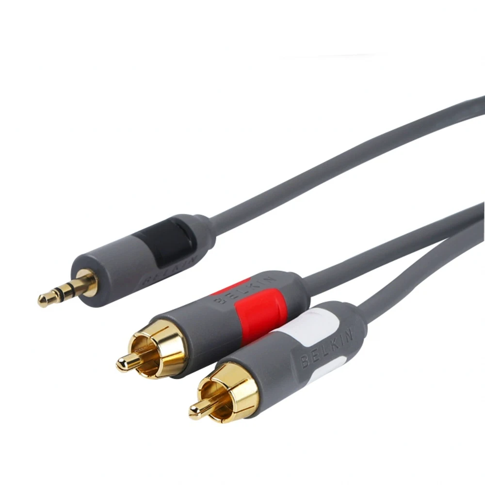 Hifi Bel kin 3.5mm to RCA Audio Cable copper gold plated power amplifier speaker audio cable  -6 Feet / 2 Meters