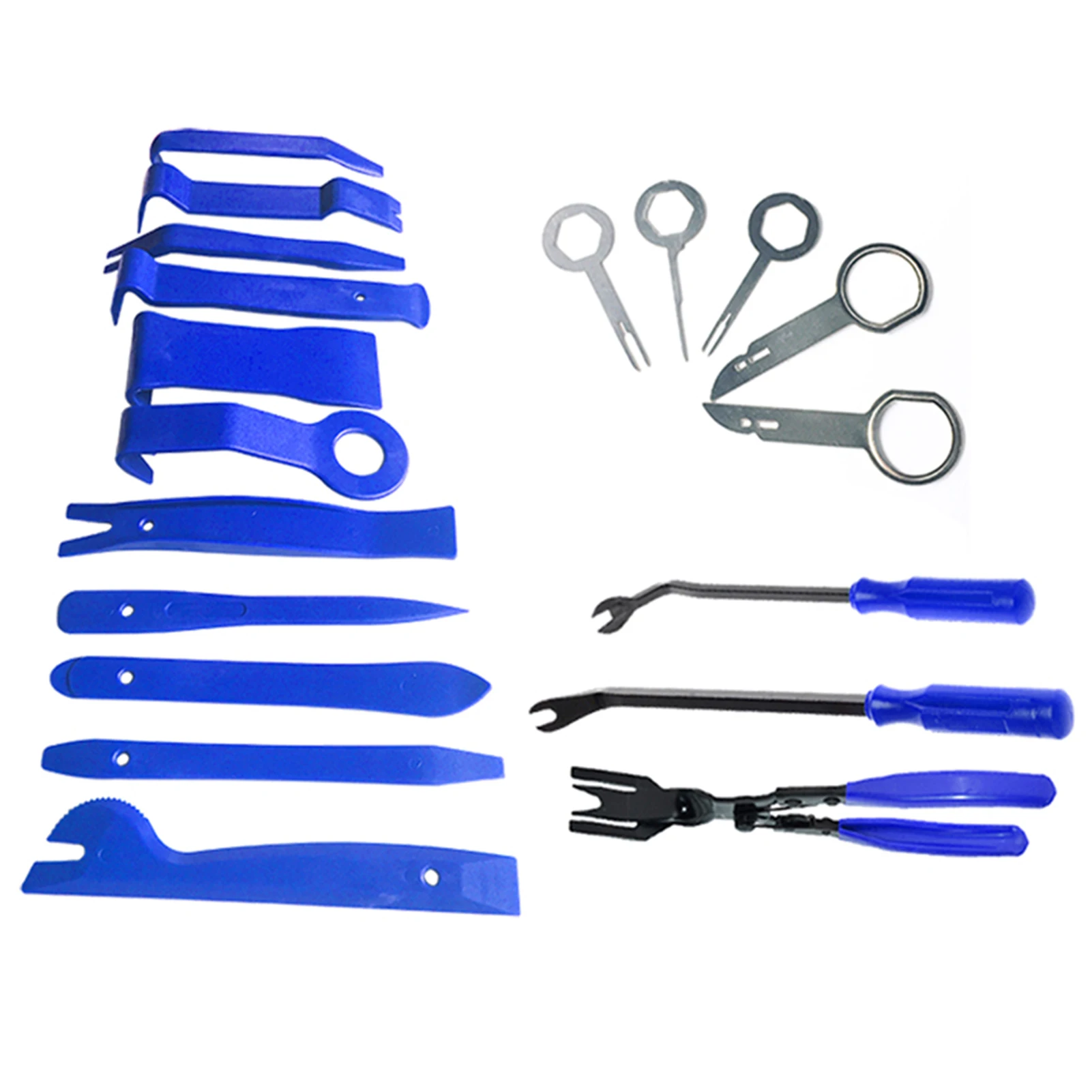 19pcs Auto Door Trim Removal Tool Kit Car Interior Exterior Dashboard Radio Repair Pry Set Automotive Handheld Disassembly Tools