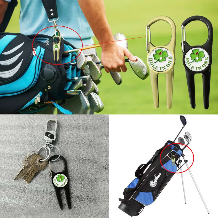 Golf Divot Tool Repair Green Tools with Clip Attaches to Your Golf Bag or Belt Loop for Easy Drop Shipping