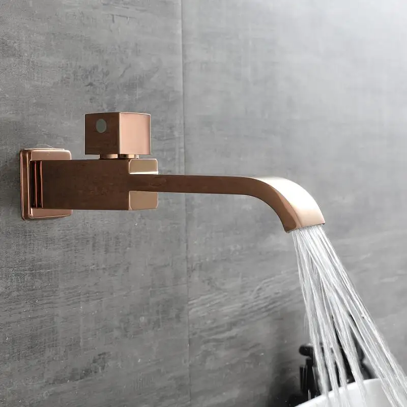Tuqiu Basin Faucet Only Cold Rose Gold Bathroom Faucet In-Wall Bathroo Faucet  Bathroom Sink Tap Basin Mixer Tap Set