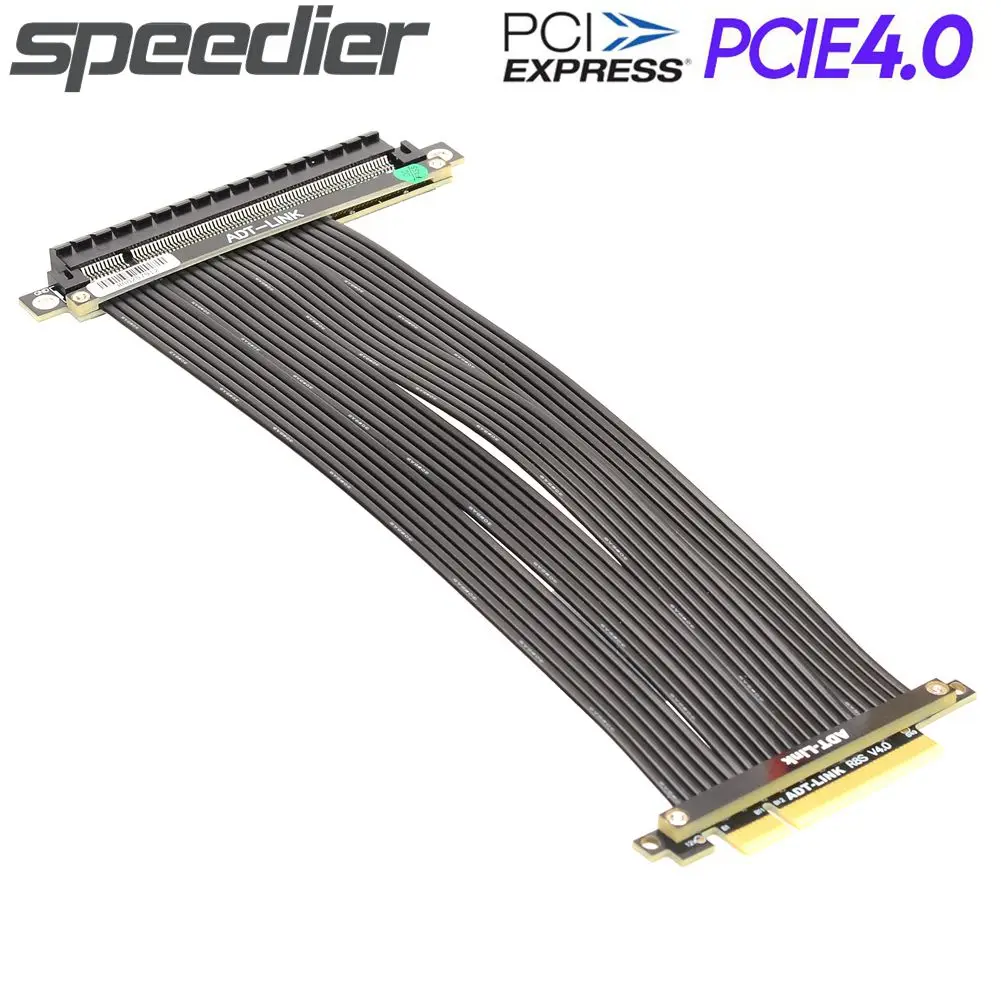 

Gen4 PCIE x8 x16 Riser Extension Cable PCI-E4.0 Riser 1U2U 8x To 16x GTX1080Ti RTX3060 Graphics Card ETH Mining Extender For GPU