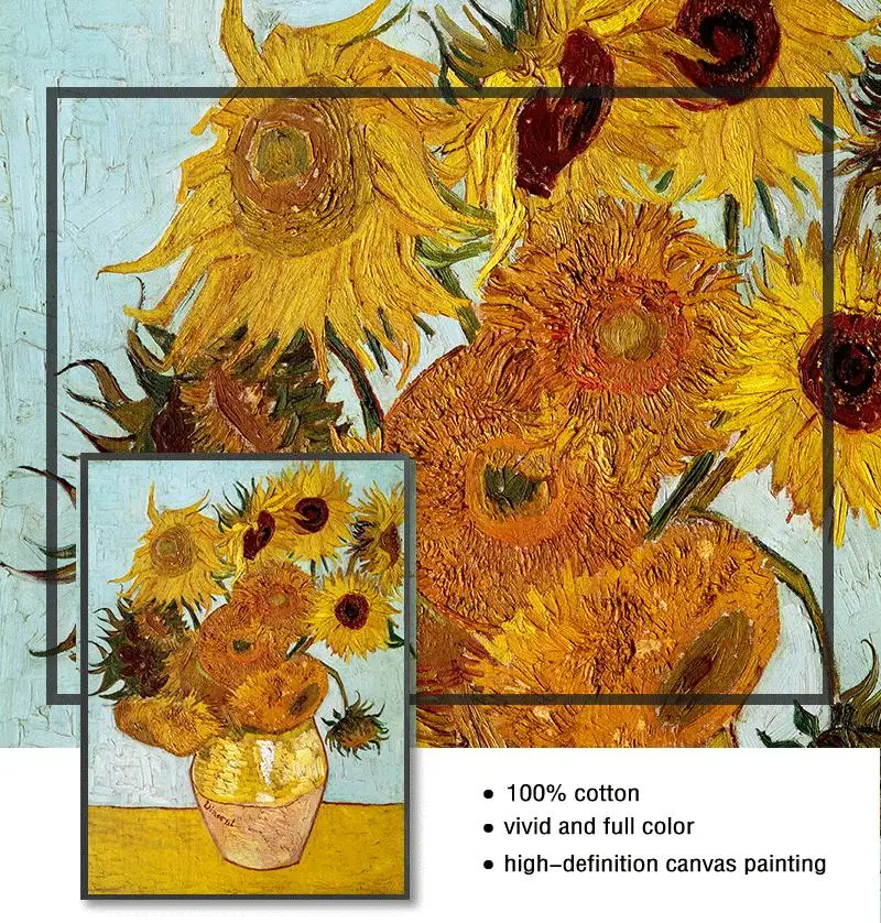 Print Poster Picture Wall House Decoration Murals Van Gogh Oil Painting Works Sunflower Apricot Abstract A4 A3 A2 Canvas Art