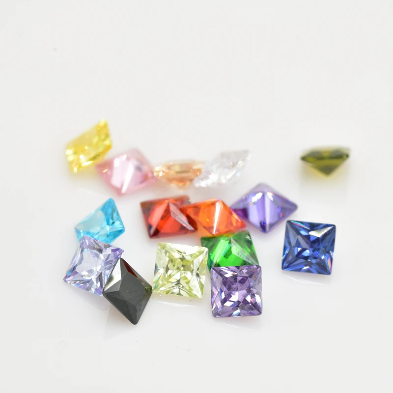 15 pz/lotto 1 pz di ogni colore dimensioni 3x5mm ~ 10x12mm sciolto forma quadrata Cubic Zirconia brillante CZ pietra AAAAA gemme