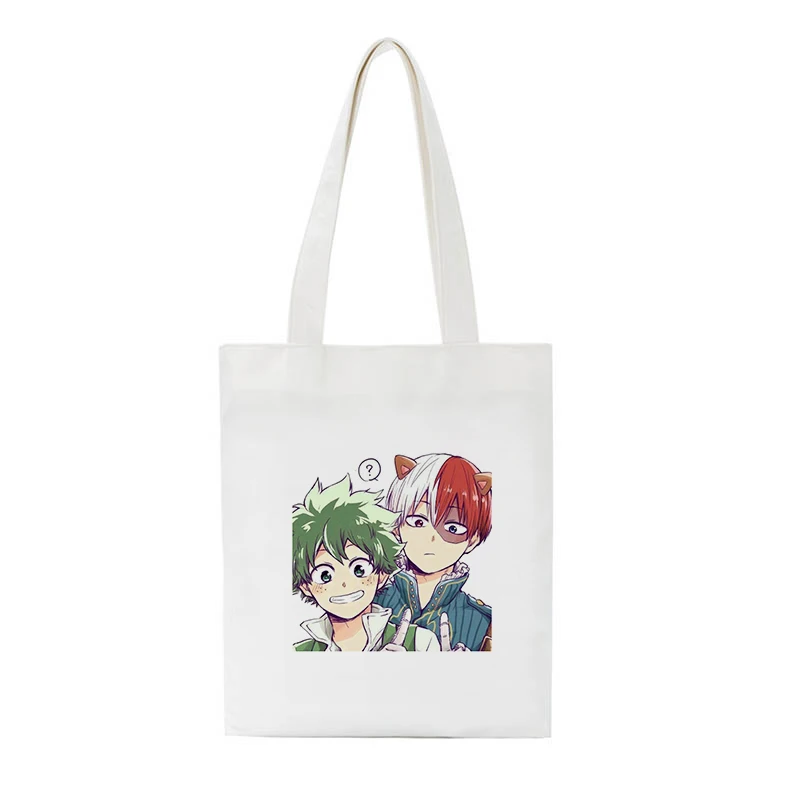 Shopper Bag Printing Anime My Hero Academia Female Cotton Cloth Handbag Tote Harajuku Kawaii Shoulder Bags Kpop Women Canvas Bag