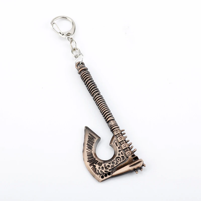 dongsheng World of Warcraft Sword Keychain WOW Grom Hellscream Gorehowl Axe Keyring For Men Women Key Ring Cosplay