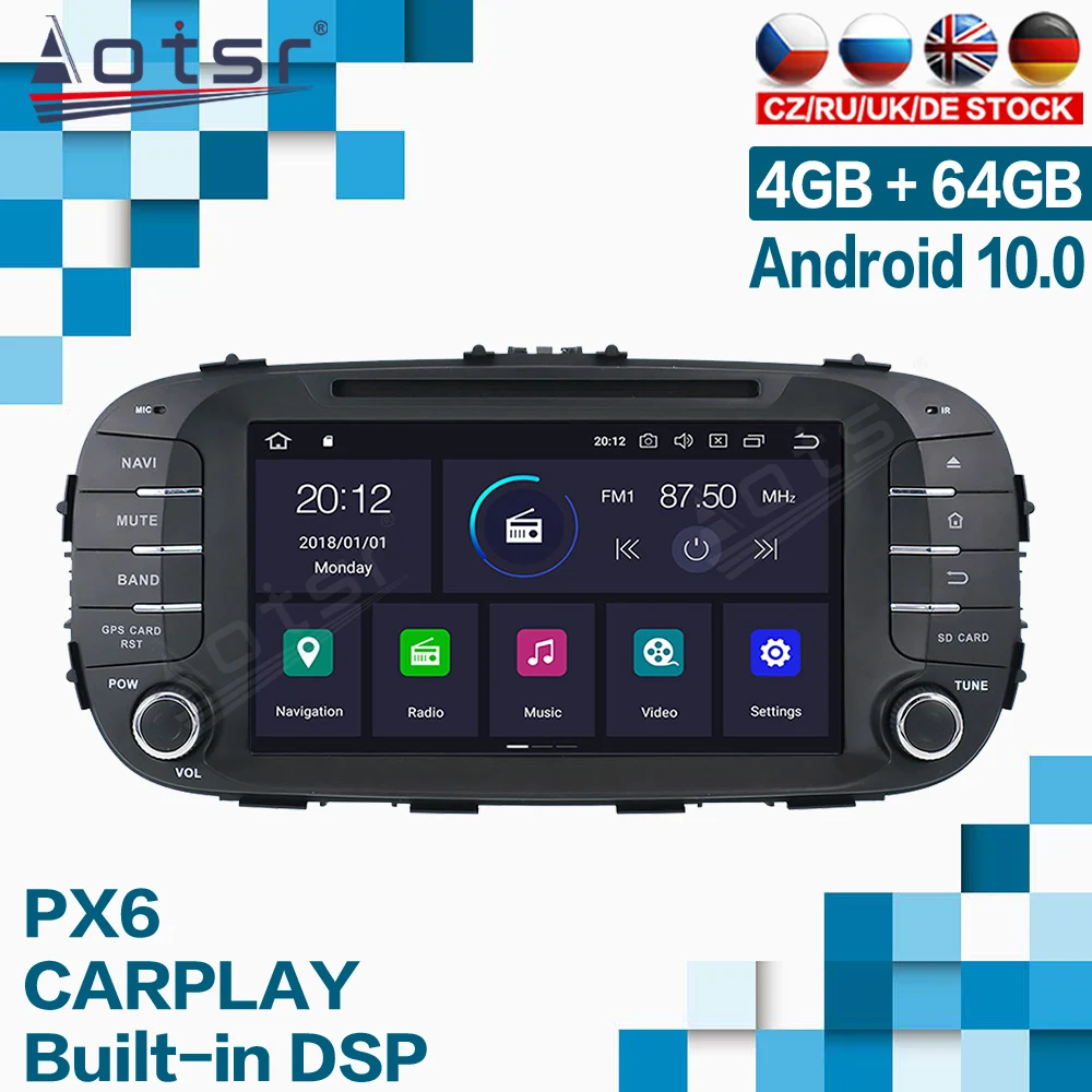 

AOTSR For KIA Soul 2014 - 2017 Android 10 Car Multimedia DVD Player 4G 64G Auto GPS Navigation Stereo Radio DSP Carplay Headunit