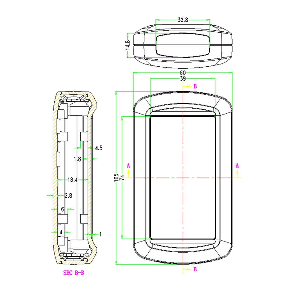 Taidacent Electronic Meter Shell Smart Case ABS Plastic Shell Portable Handheld Meter Box 105*60*26.5mm