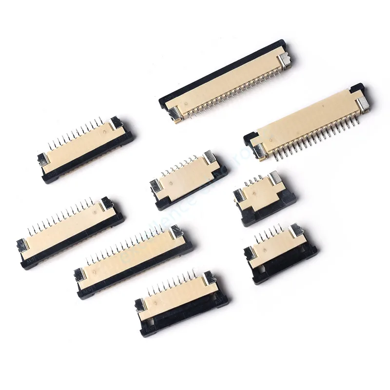 10szt FFC FPC Złącze 1.0mm 4 Pin 6 8 9 10 12 14 16 18 20 22 24 26 30P Górny styk Kąt prosty SMD / SMT ZIF