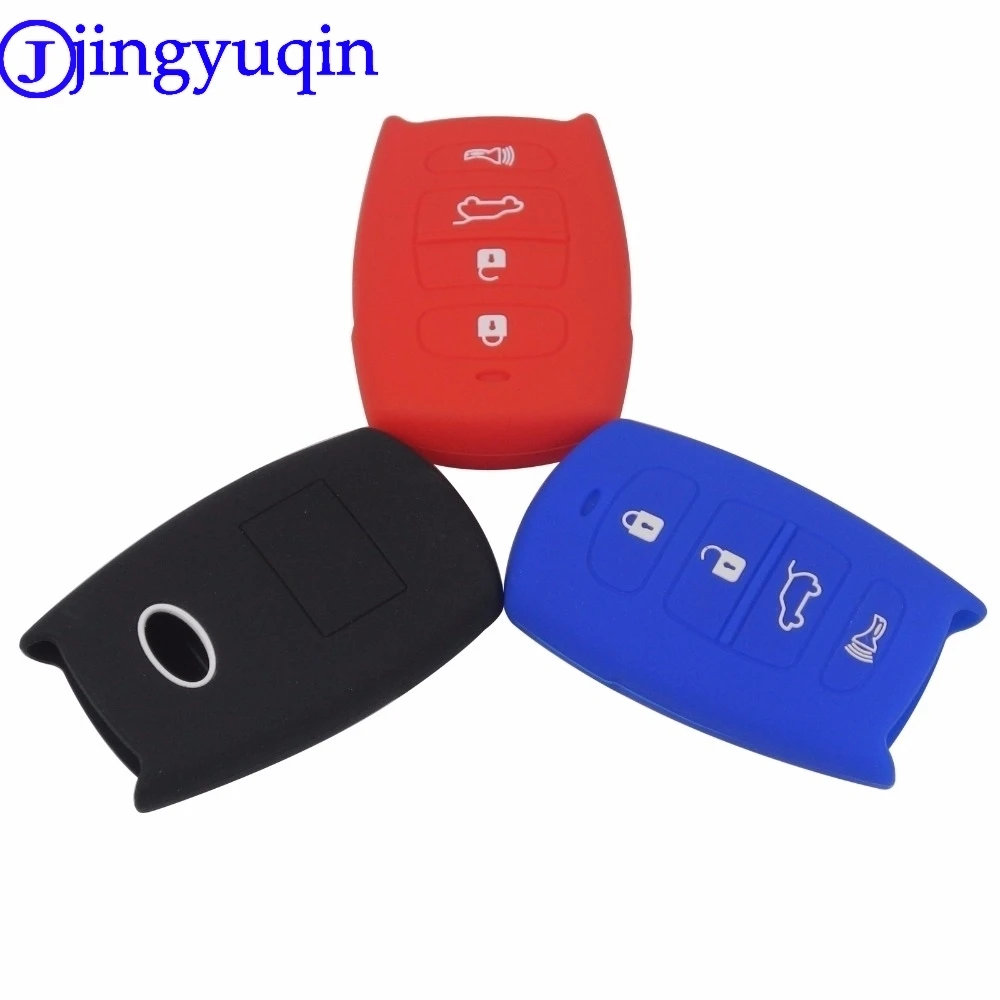 jingyuqin 4 Buttons Car Key Fob Silicone Rubber Cover Holder Protect Case For Toyota Smart Key