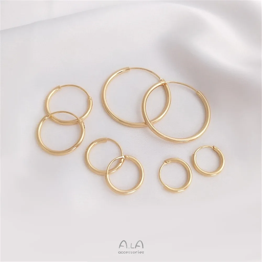 14K Gold Plated Slim Temperament Earring Hoop & Buckle DIY Handmade Earrings - view 4