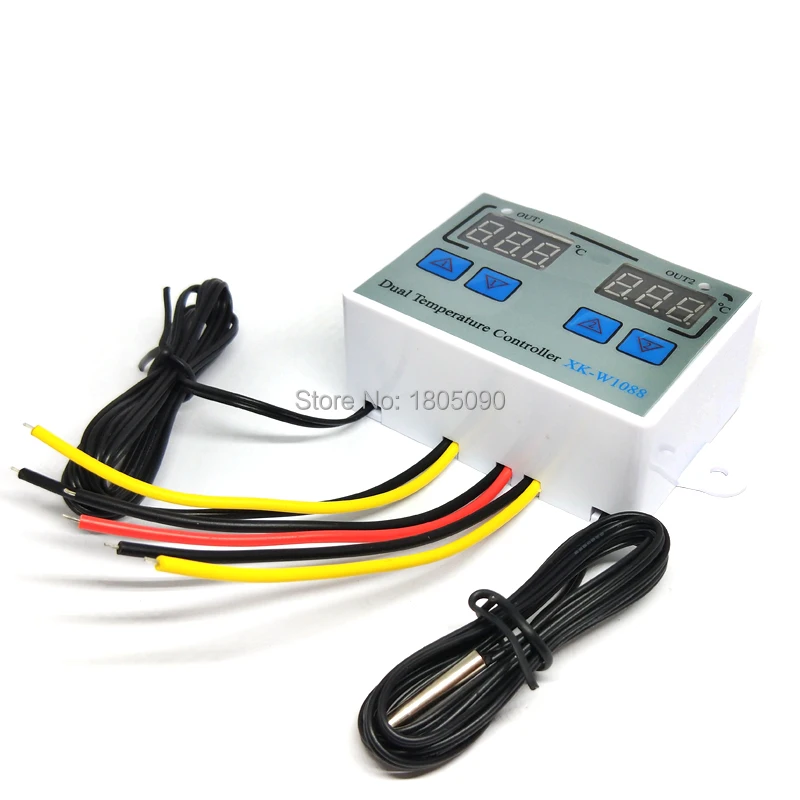 Imagem -02 - Termostato Digital Duplo com Controle de Temperatura Termorregulador com Relés de Saída para Aquecimento e Resfriamento em Incubadoras 12v 24v e 220v