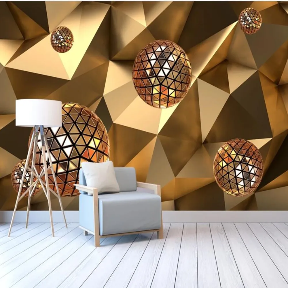 

milofi custom 3D golden ball TV background wallpaper mural