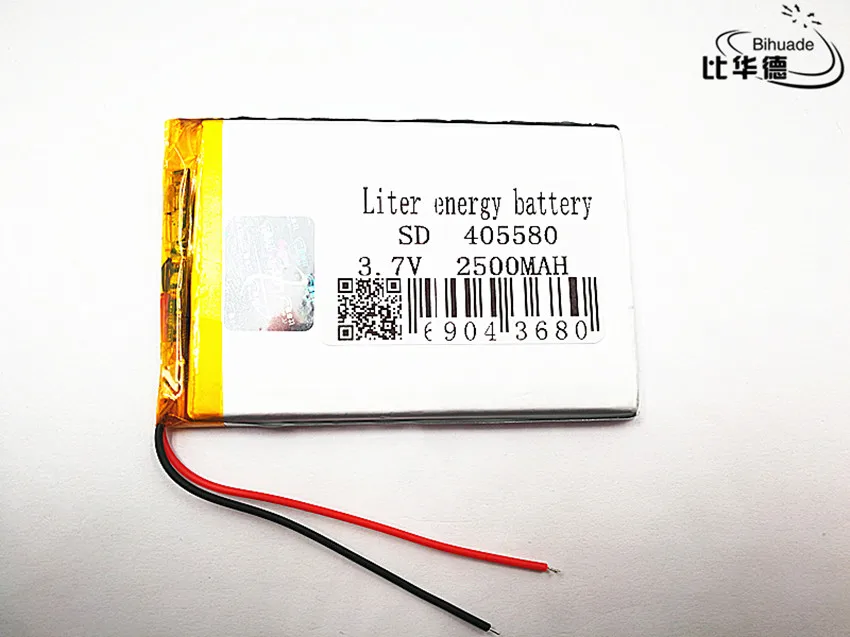 Liter batería de energía de buena calidad, 3,7 V,2500mAH, 405580 polímero de iones de litio/Li-ion, para tableta, pc, GPS,mp3,mp4