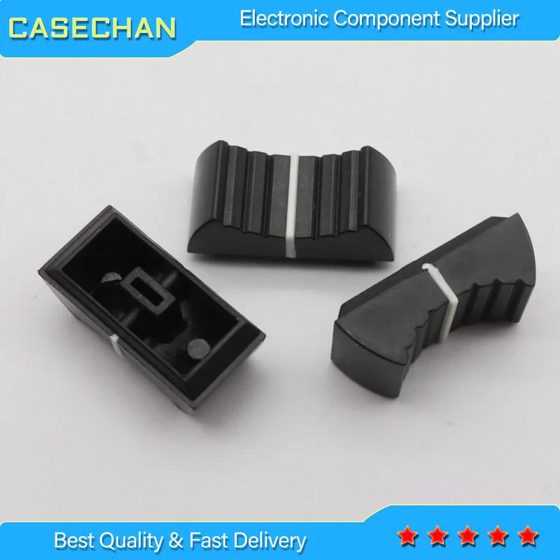 10pcs Black Mixer Dimming table Straight Slip Potentiometer Fader Knob Cap / Push Button Cap 4mm Hole / Fader Cap black 4mm