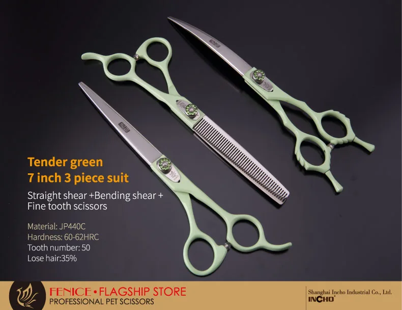 Fenice Hund Schere Set Gerade & Ausdünnung & Gebogene Hundesalon Schere Kits Bichon Teddy Bomei Hund Grooming Schere Set werkzeug Set – Detail 7