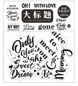 Grote Titel Decoratieve Sticker Zak (1Pack = 40 Stuks)
