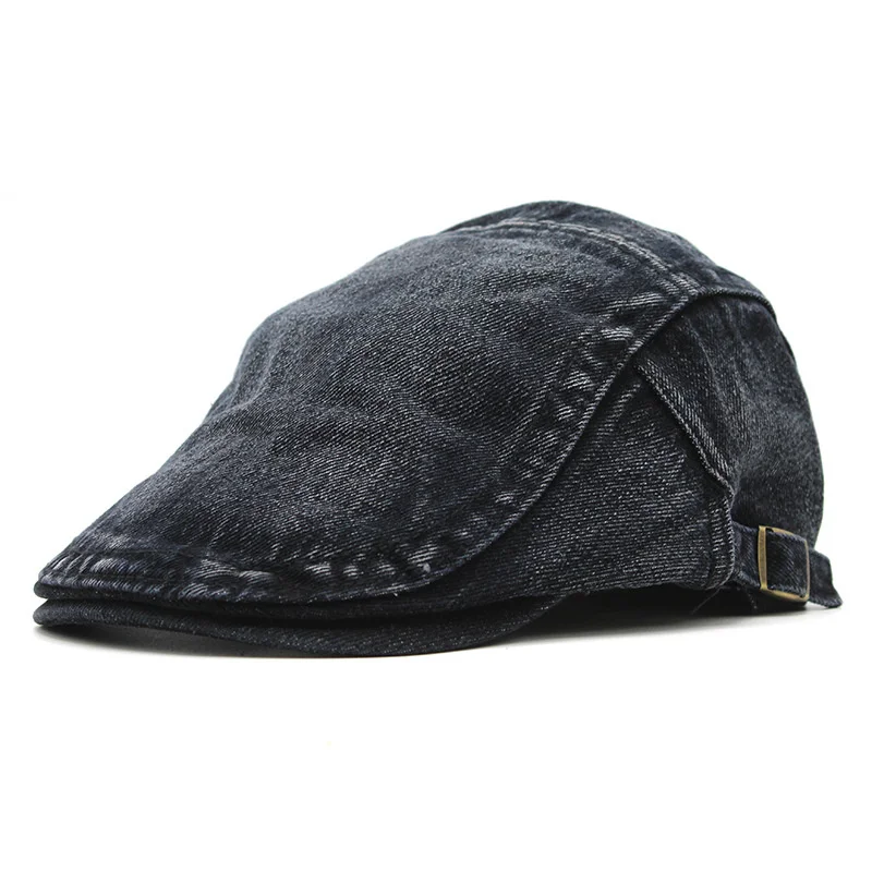 

Adjustable Denim Beret Hats Men Women Unisex Jeans Berets Newsboy Hat Spring Autumn Hats Peaked Cap Casual Forward Caps