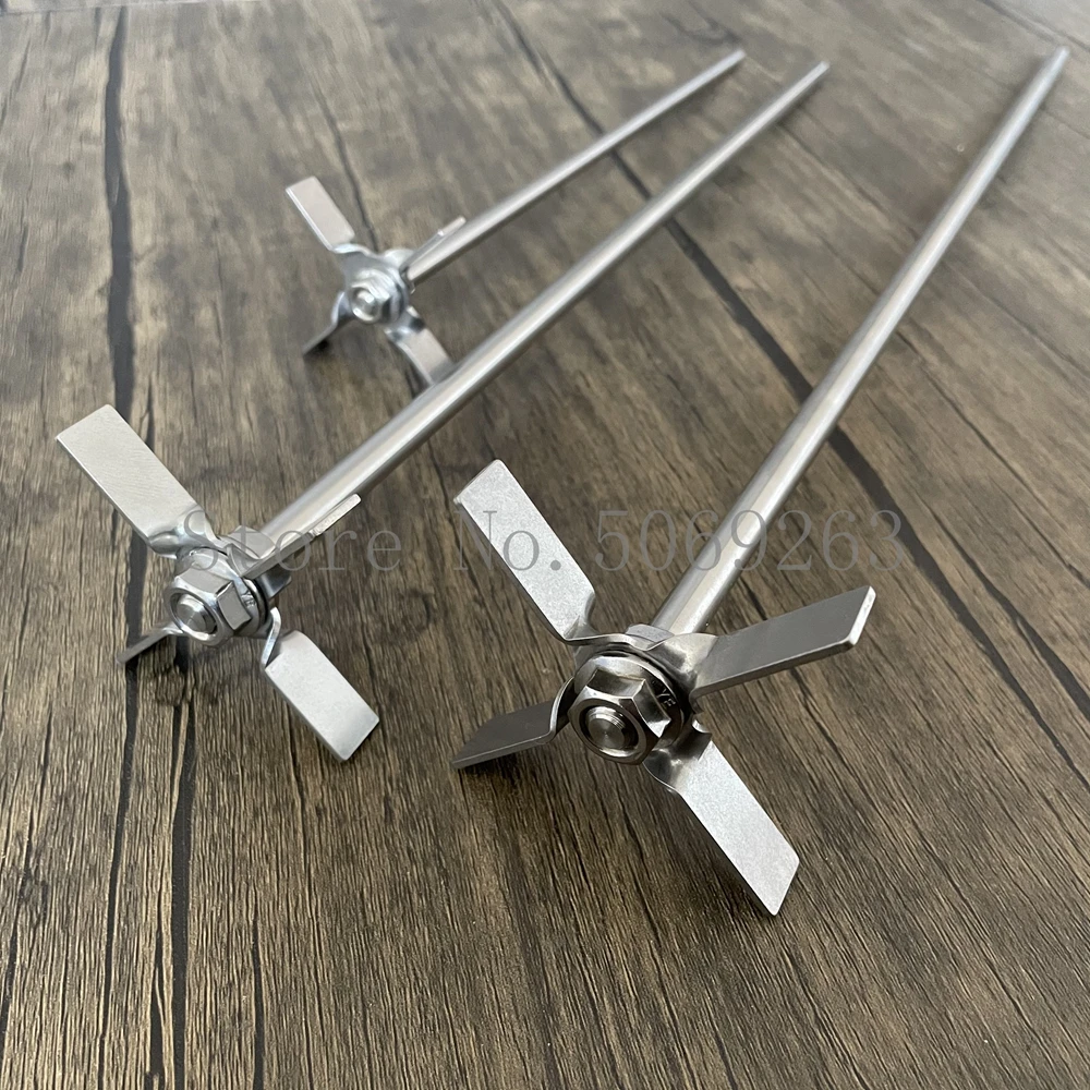 1set 304 Stainless steel four - blade paddle with rod,DIA 60/70mm four-blade agitator used in laboratory stirring experiments