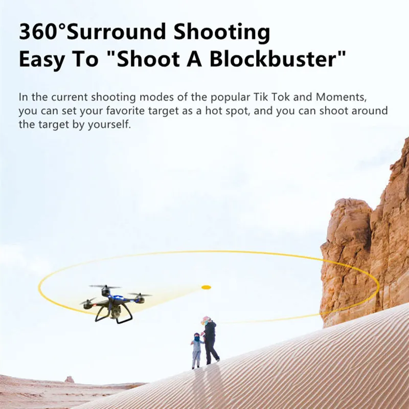 

Радиоуправляемый дрон с функцией взлета/посадки одной кнопкой, 3D-переворотами, Wi-Fi FPV, 2.4G, двойной камерой 4K, удержанием высоты, управлением через приложение, для фото- и видеосъемки, квадрокоптер