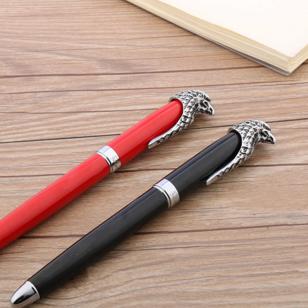 High quality Fountain Pen brand eagle statue black red silver signature pen calligraphy Stationery Office supplies ink pens new