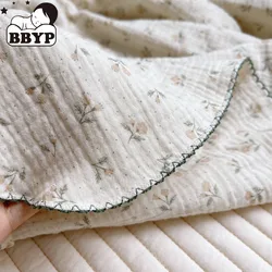 Muslin pamuklu bebek battaniyesi 120*130cm yumuşak yenidoğan battaniye 4 katmanlar banyo gazlı bez bebek kundak battaniyesi sleestroller arabası kapak