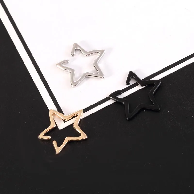 Fashion Hollow Star Ear Cuff Earrings Studs Boho Vintage Fake Cartilage Earring Clip Earrings Women Earrings punk rock earcuff