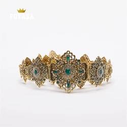Moroccan Chic Caftan wedding gold and silver color Metal belt for Luxury Gold Color Women Belt Chain Adjustable Length