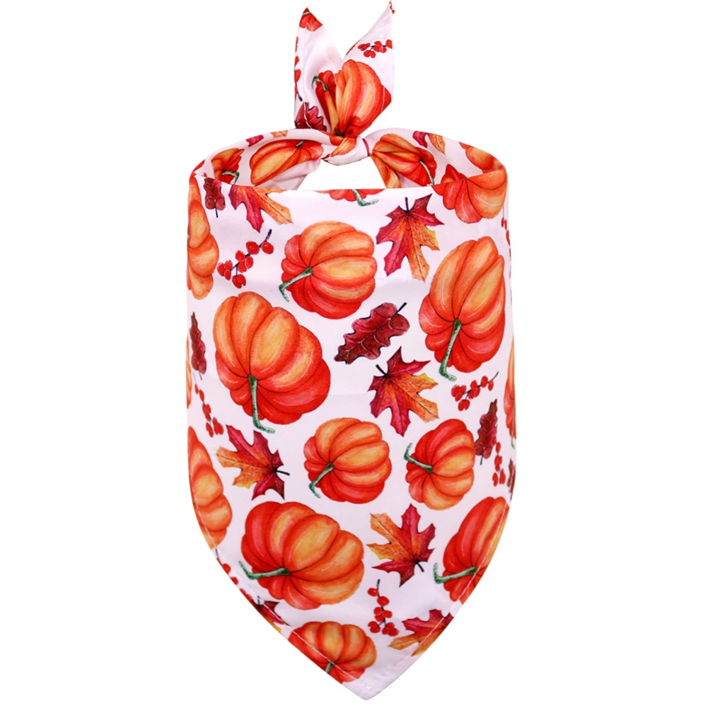 Dog Bandanas Thanksgiving Puppy Cat Dog Bibs For Small Dog Scarf Cozy Nylon Pumpkin Print Dog Accessories for Fall Pet Supplies