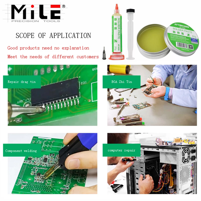 ATTEN Original Authentic Solder Paste Lead-Free And Halogen-Free Easy To Tin Mobile Phone BGA Repair Welding Tool