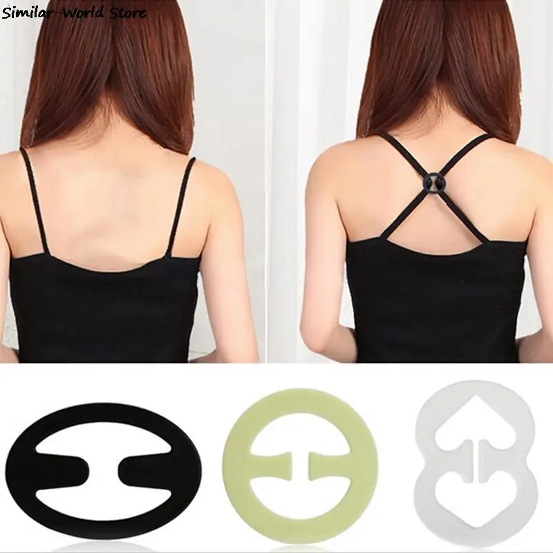 Women 9pcs/set bra straps bra clip Buckles Shadow-Shaped Buckle Conceal  extender Holders silicone bra Click Clear cleavage Bra