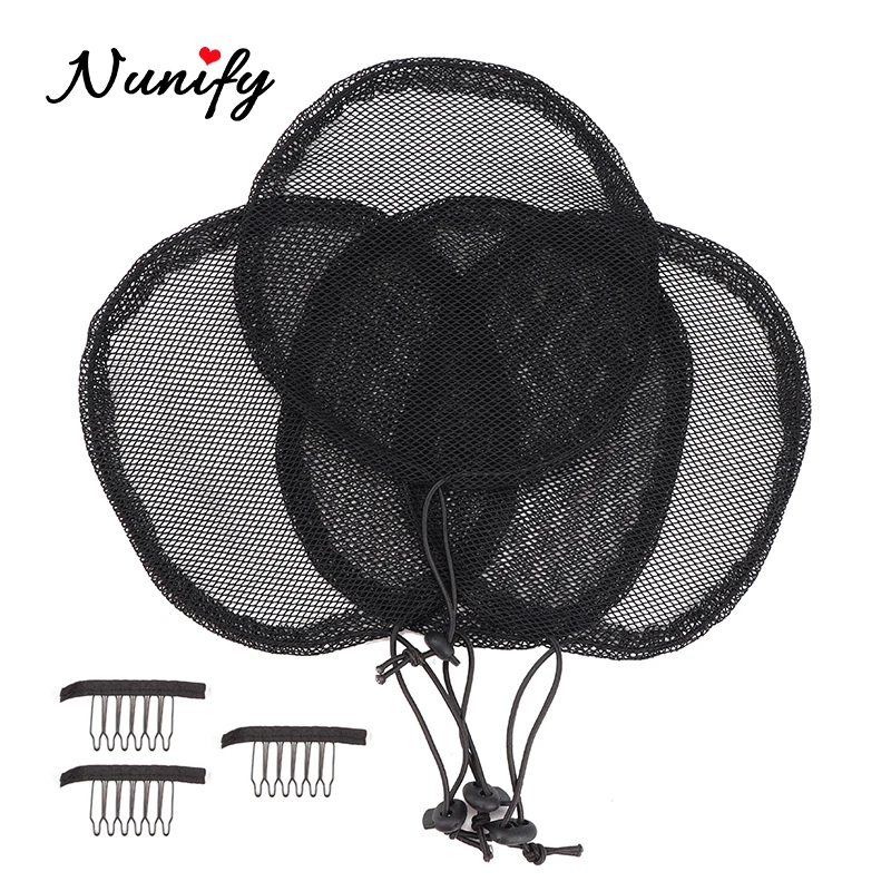 Nunify 1-5Pcs/Lot Hair Bun Making Material Ponytail Making Net Elastic Hair Net Hair Bun Making With Guleless Hairnet Wig Liner