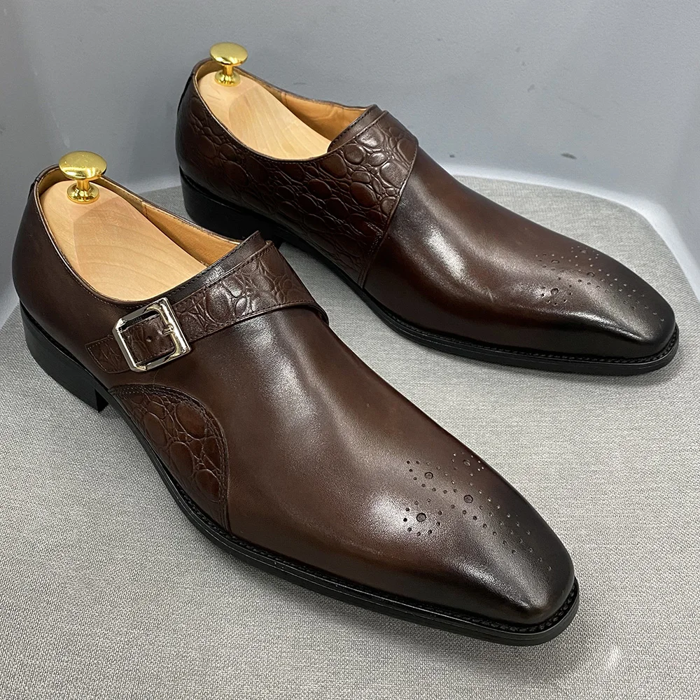 Modische Herren-Lederschuhe mit Schlangenhaut-Aufdruck, klassische Schnürung, Oxford, formell in Wein, Blau, Kaffee, Schwarz – spitze Zehenpartie – Detail 40