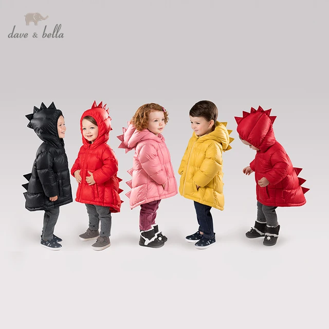 DB11859 dave bella baby unisex boy girl winter down jacket children 90 white duck down outerwear