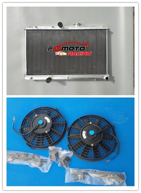 Aluminum Radiator + Fan For Toyota Corolla AE101 4A-FE/7A-FE 1.6/1.8 MT Manual 1992-1998 97 96 95 94