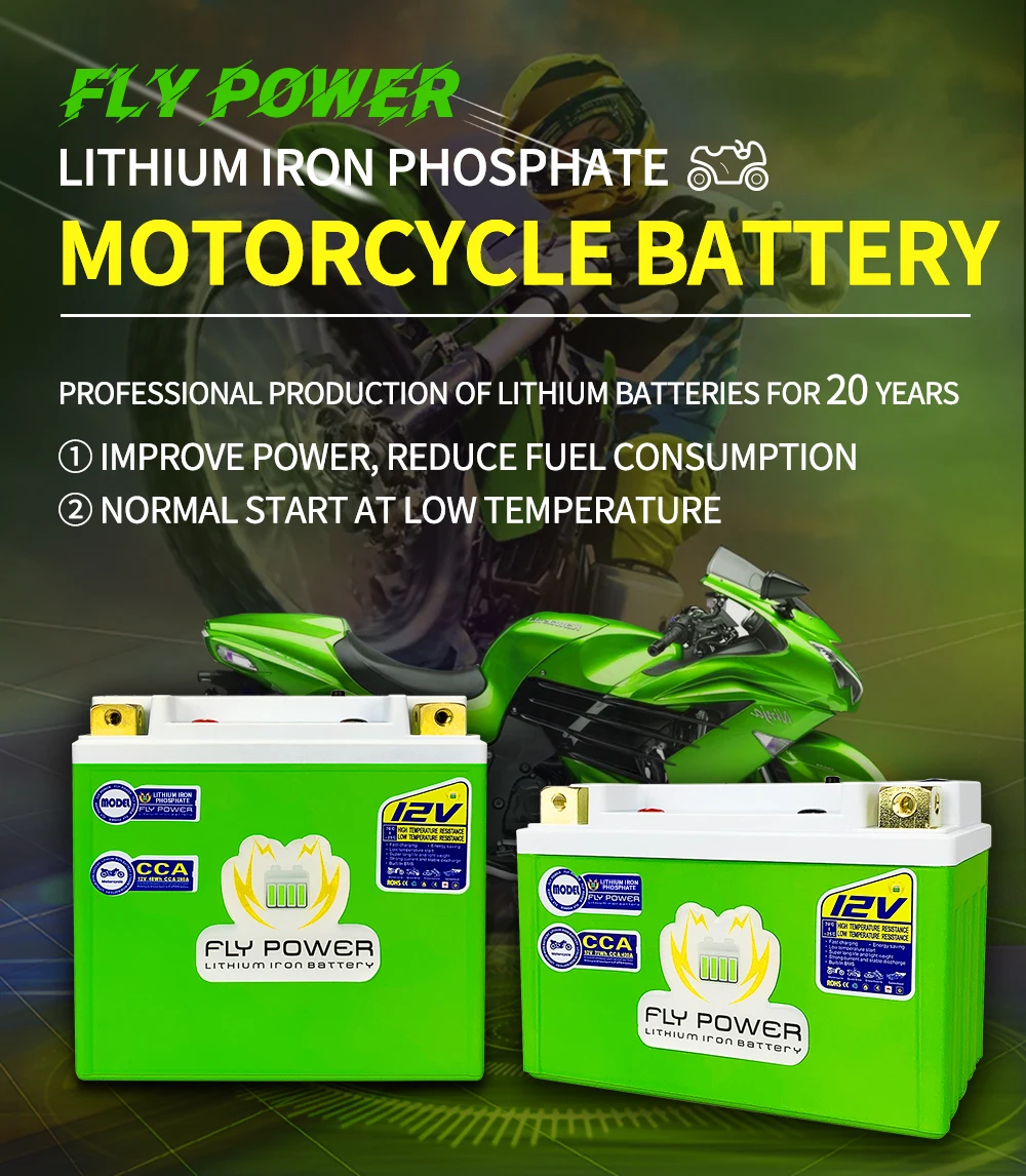 FLY4L-BS 12V 24Wh CCA 160A BMS Motorcycle Start Battery 12V Lithium iron Phosphate Scooter LiFePO4 Batteries YTX4L-BS YT4L YTX4L