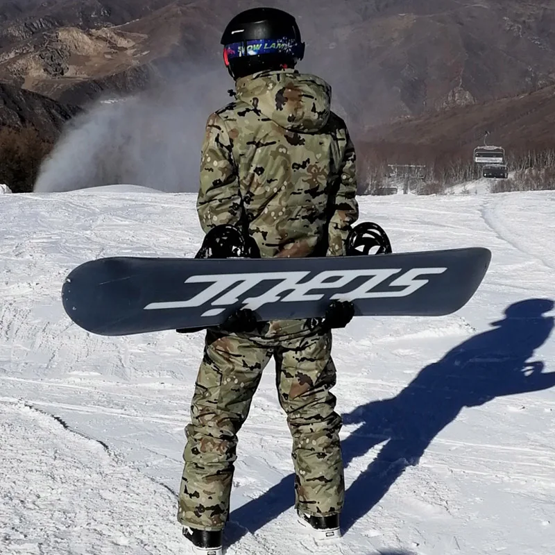 Camouflage Snow Clothes for Men, Skiing Suit Sets, Snowboarding Costume, 10K Waterproof, Warm Ice Wear, Jackets and Pants, -30