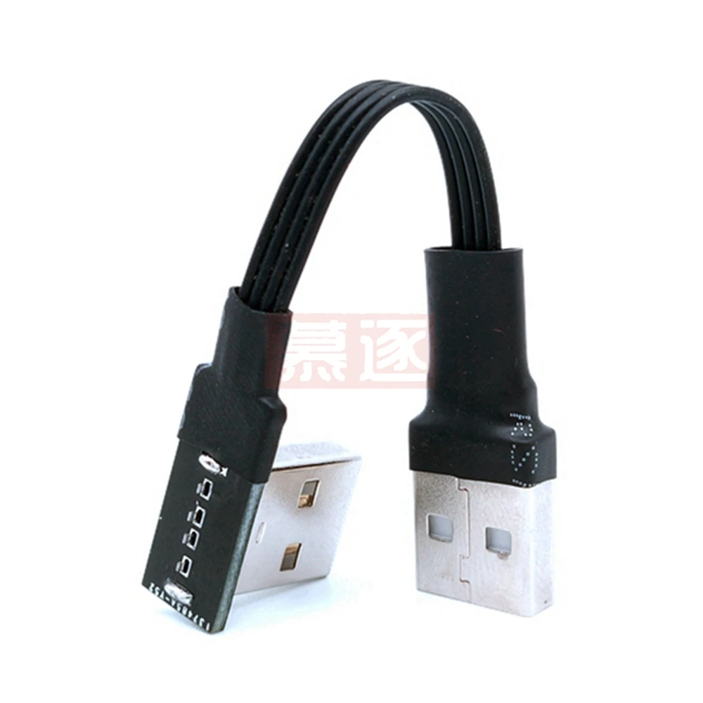 Super płaski elastyczny kabel USB 2.0 A z męskiego na męskie i żeńskie 90 kątowy adapter przedłużający USB2.0 męski na żeński prawy/lewy/dolny/w górę