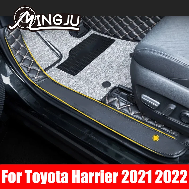 

For Toyota Harrier Venza 2021 2022 Floor Mats Car Mat Catpet Leather Waterproof Foot Mat Black Full Covers Accessories