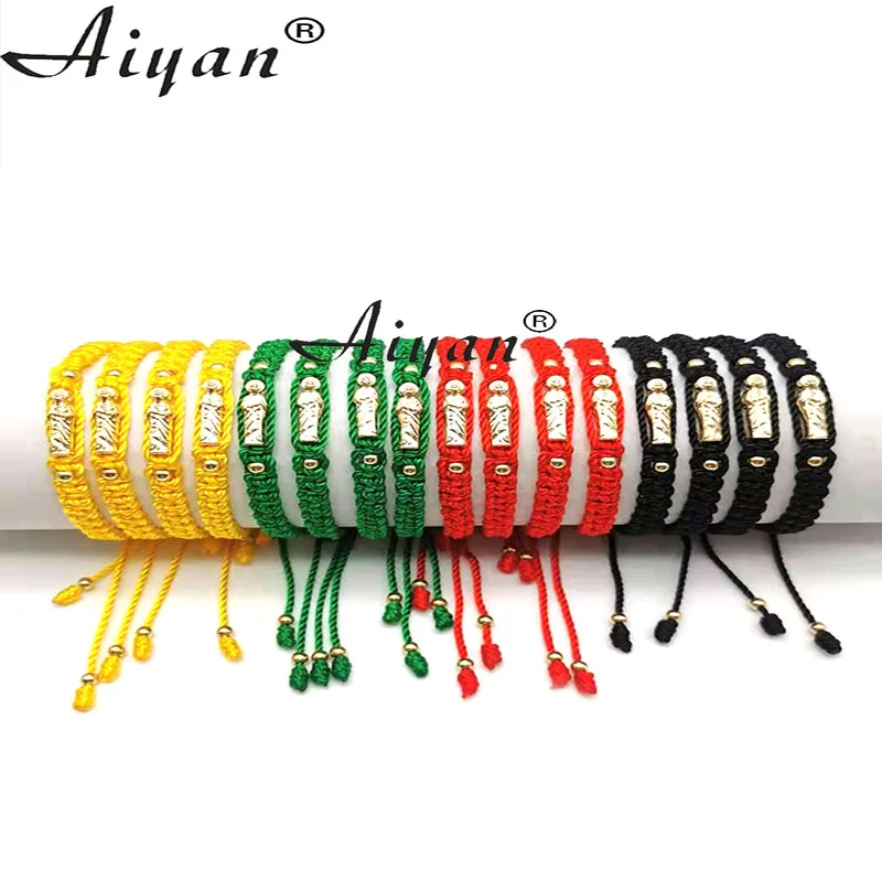 12 Pieces Virgin Mary And The Father Nylon Thread Braided Bracelet Can Be Given As A Gift And  Can Pray  Many  Colors To  Choose