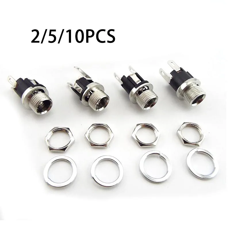 5.5 x 2.1mm DC female Power Charging Port Jack Panel Mount Terminal 3 Pin 5.5 2.1mm Socket Electrical DC Jack Connector