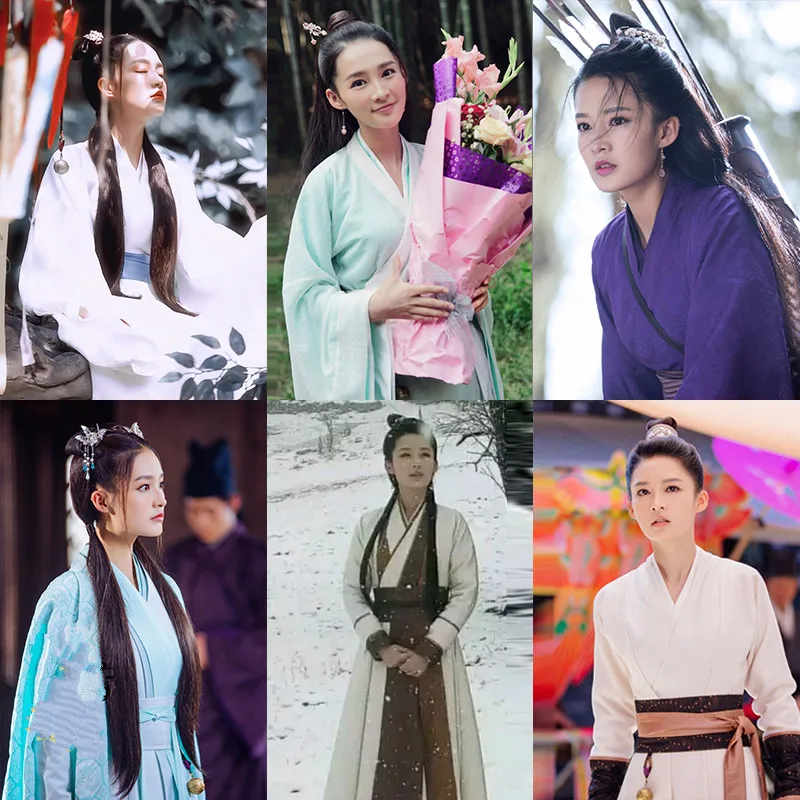 Female Sword Lady Costume Actress Li Qin Princess Stage Performance Hanfu for Drama The Wolf Ma ZhaiXing Hair Accessories