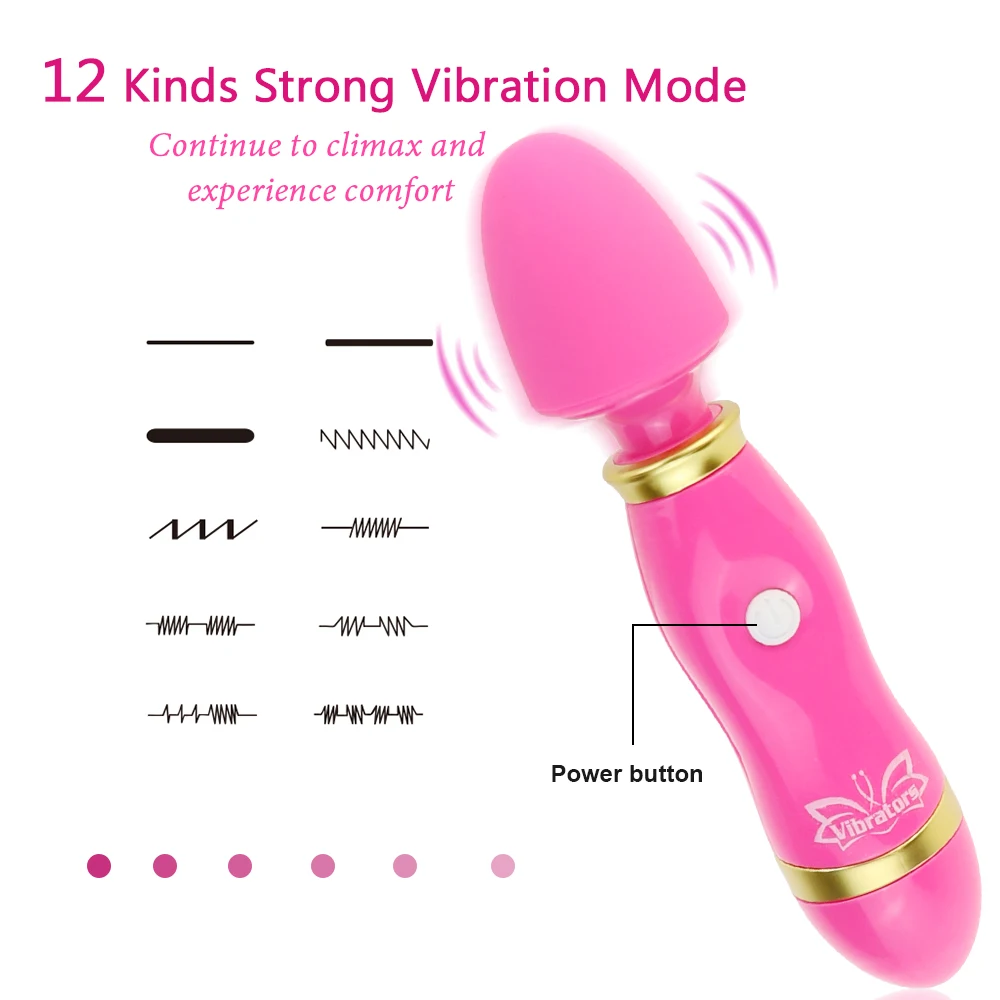 12 Speed Magic Wand Massager AV Wand Vibrator Stick AV Vibrators Strong Clitoris Stimulator Sex Toy for Women Female Masturbator