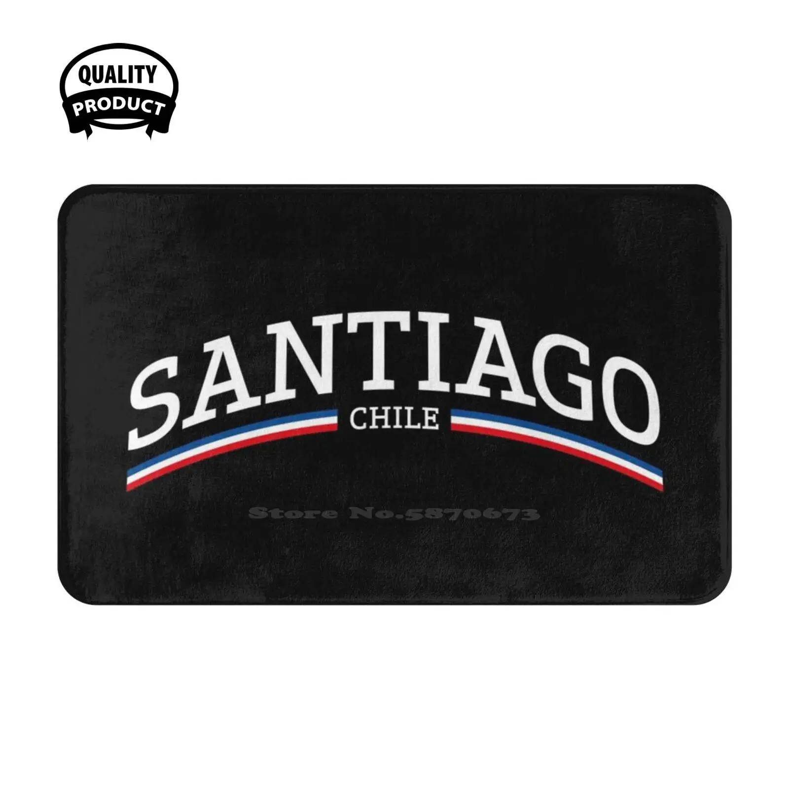 Santiago Chile Soft Cushion Home Carpet Door Mat Car Rug Santiago Chile Latino Latin American South America Spanish City