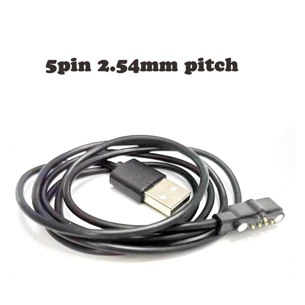 2pc 5 Pin Pogo Magnet Cable for Kids Smart Watch Charge Connector Cable USB 2.54mm Cable for A20 A20S TD05 V6G Magnetic
