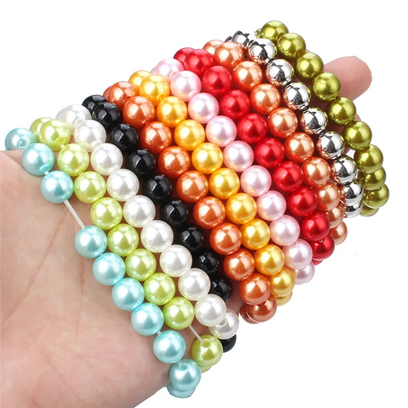 Snap Jewelry 18mm Snap Button Bracelet Elastic Adjustbtale Handmade Colored Resin Beads Bracelets for Women Gilrs ZE506