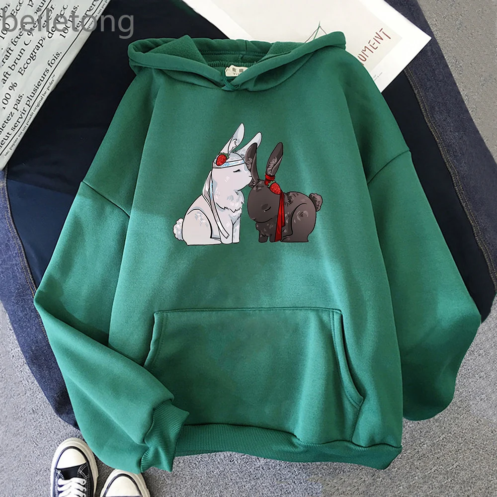 Anime Mo Dao Zu Shi Hoodie Women Streetwear Harajuku The Untamed Wangxian bunnies Hooded Loose Long Sleeve Men Sweatshirts Tops